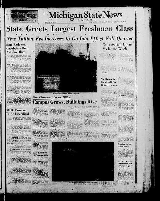 Michigan State news. (1960 September 19)