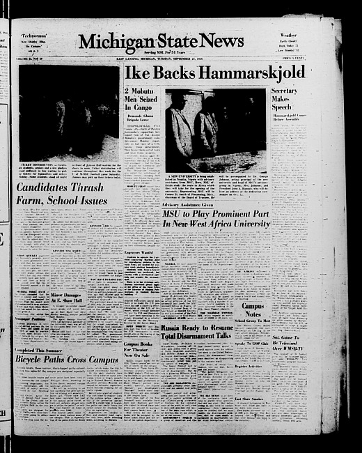 Michigan State news. (1960 September 27)