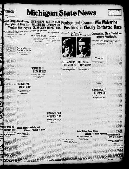 Michigan State news. (1931 May 29)