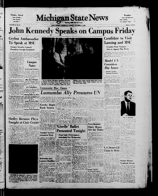 Michigan State news. (1960 October 11)