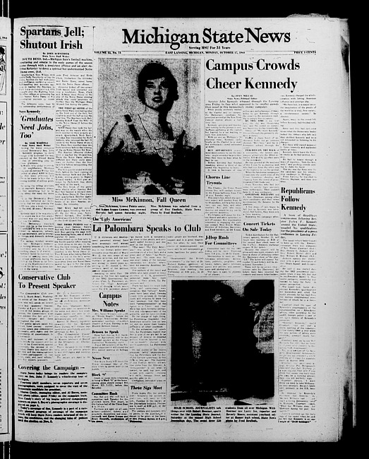 Michigan State news. (1960 October 17)