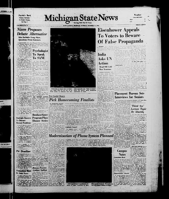 Michigan State news. (1960 October 18)