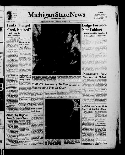 Michigan State news. (1960 October 19)