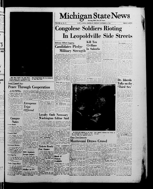 Michigan State news. (1960 October 24)