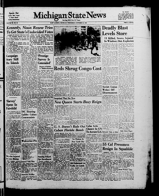 Michigan State news. (1960 October 26)