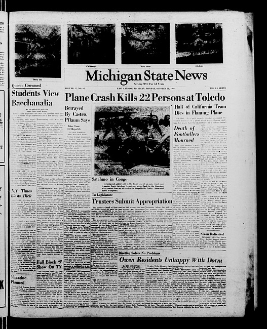 Michigan State news. (1960 October 31)