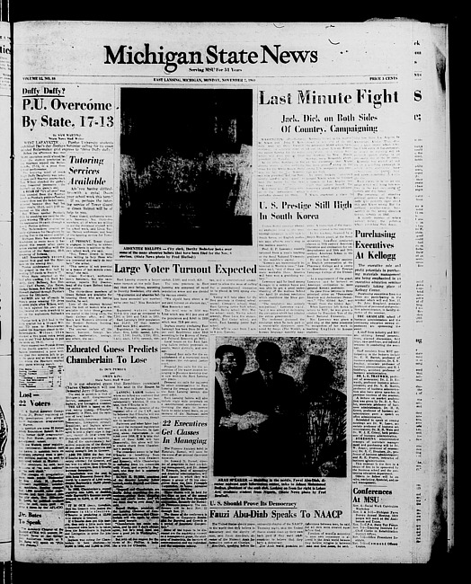 Michigan State news. (1960 November 7)