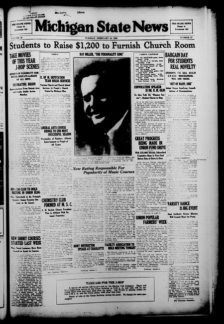 Michigan State news. (1926 February 16)