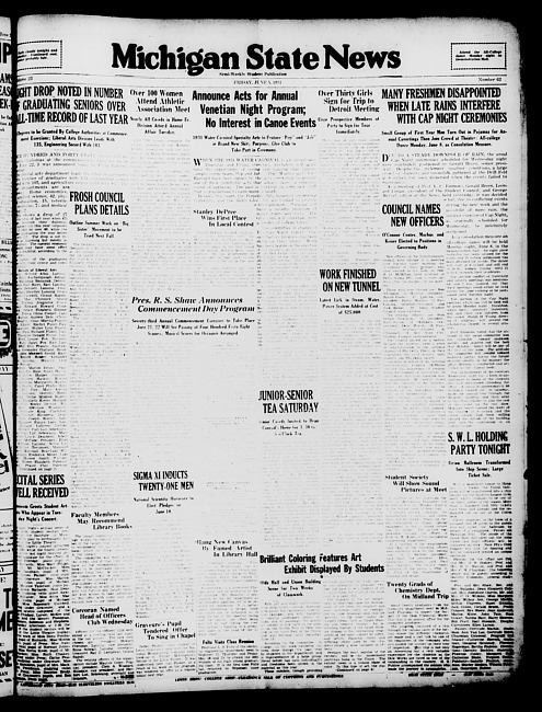Michigan State news. (1931 June 5)