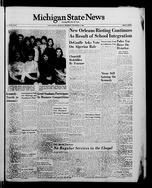 Michigan State news. (1960 November 17)