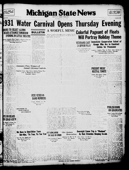 Michigan State news. (1931 June 9)