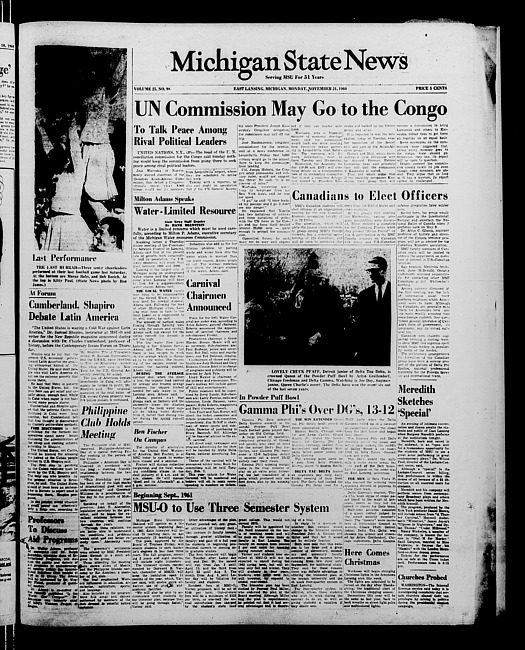 Michigan State news. (1960 November 21)