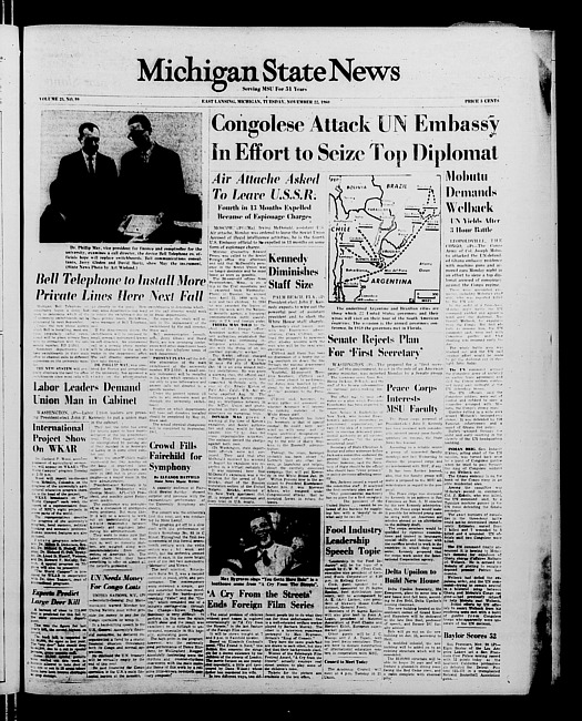 Michigan State news. (1960 November 22)