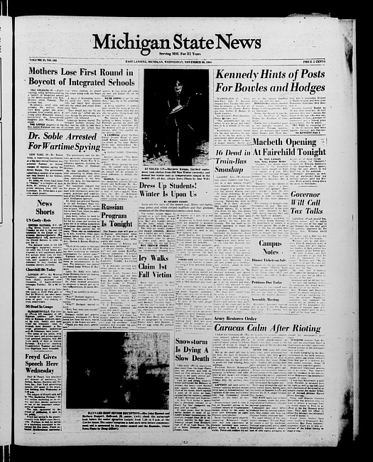 Michigan State news. (1960 November 30)