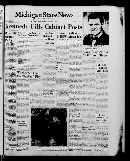 Michigan State news. (1960 December 2)