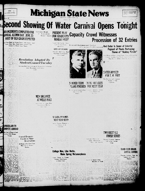 Michigan State news. (1931 June 12)