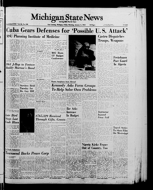 Michigan State news. (1961 January 6)
