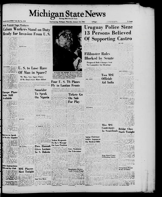 Michigan State news. (1961 January 12)
