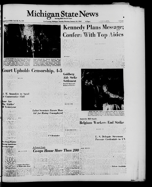 Michigan State news. (1961 January 24)