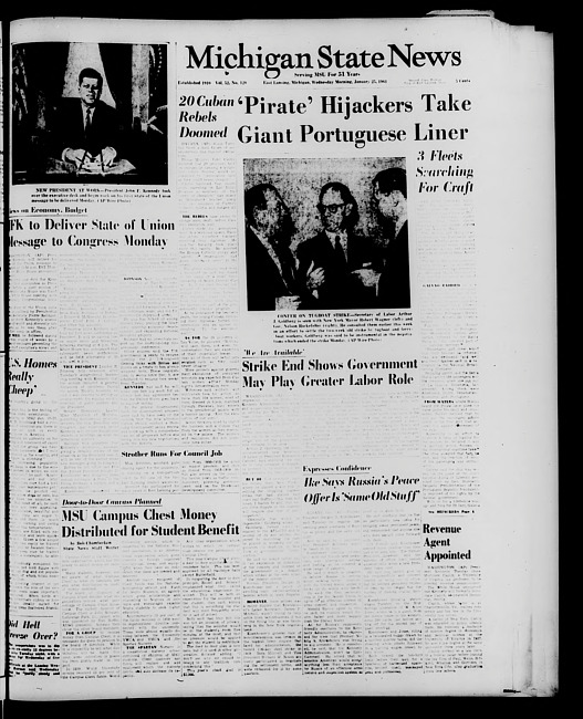 Michigan State news. (1961 January 25)