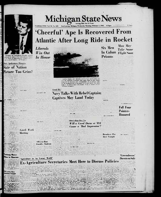 Michigan State news. (1961 February 1)