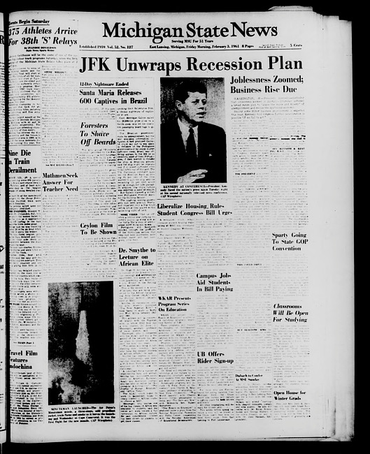 Michigan State news. (1961 February 3)