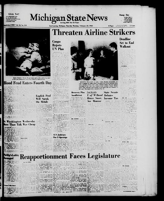 Michigan State news. (1961 February 23)