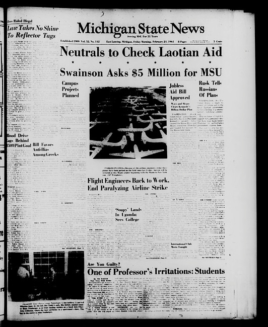 Michigan State news. (1961 February 24)