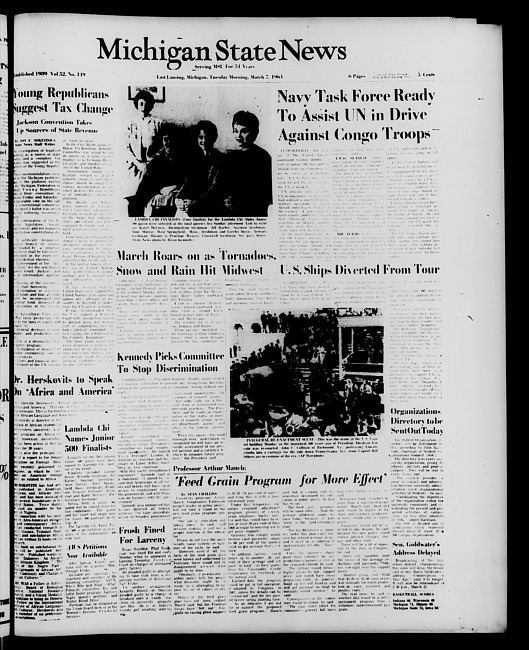 Michigan State news. (1961 March 7)