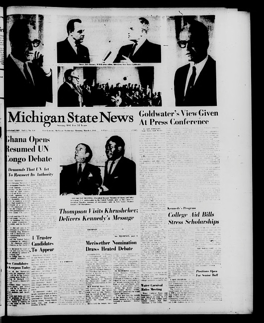 Michigan State news. (1961 March 8)