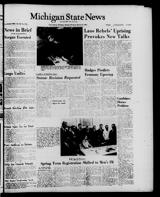 Michigan State news. (1961 March 13)