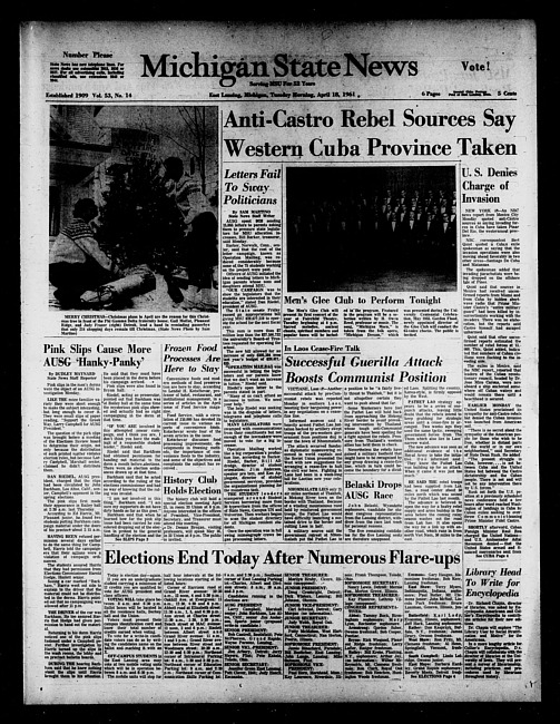 Michigan State news. (1961 April 18)