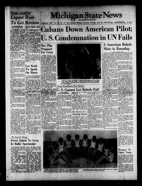 Michigan State news. (1961 April 20)