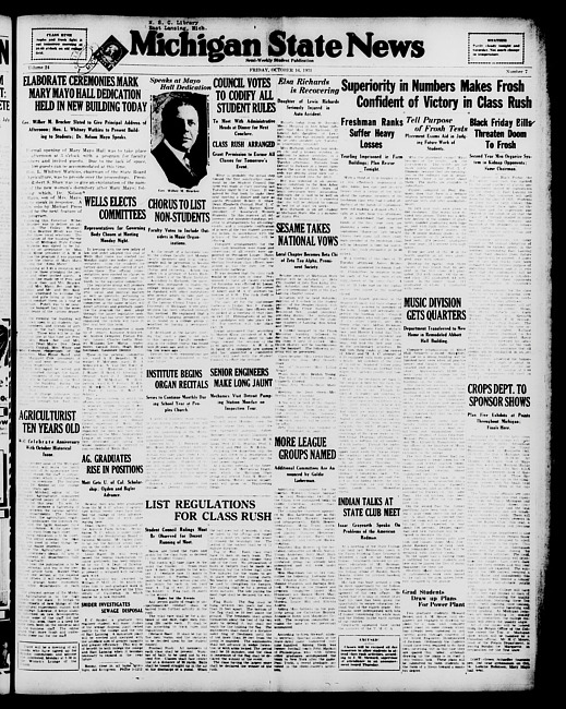 Michigan State news. (1931 October 16)