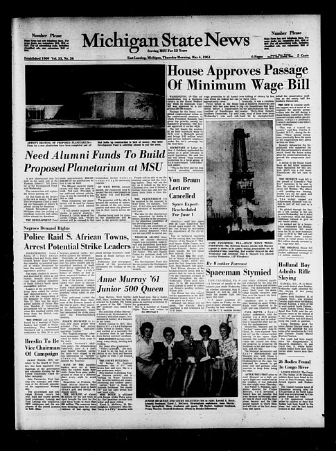 Michigan State news. (1961 May 4)