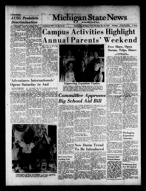 Michigan State news. (1961 May 12)