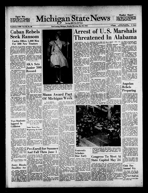 Michigan State news. (1961 May 22)