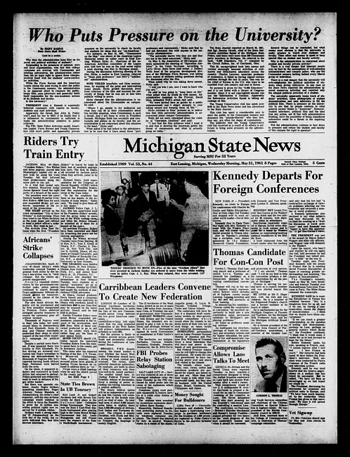 Michigan State news. (1961 May 31)