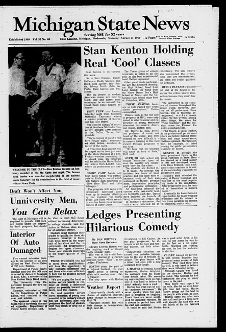 Michigan State news. (1961 August 2)