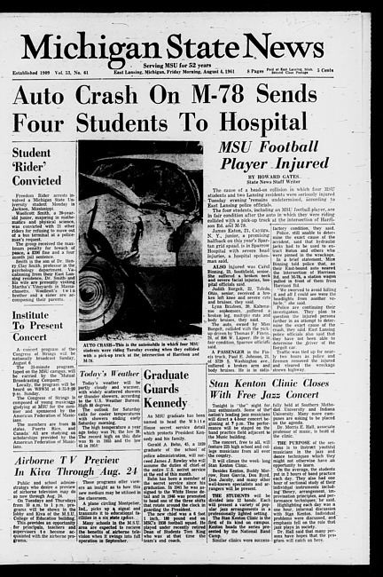 Michigan State news. (1961 August 4)