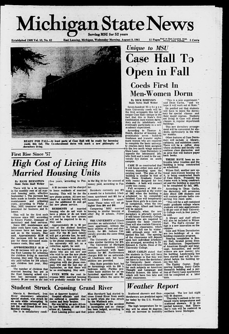 Michigan State news. (1961 August 9)