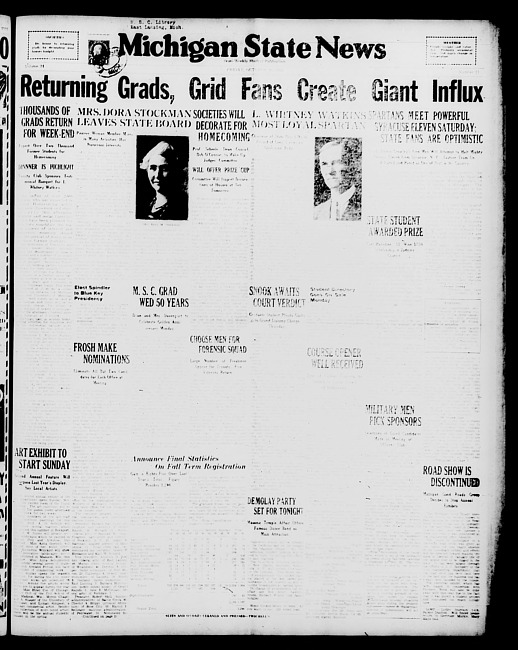 Michigan State news. (1931 October 30)