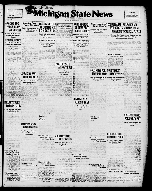 Michigan State news. (1931 November 3)