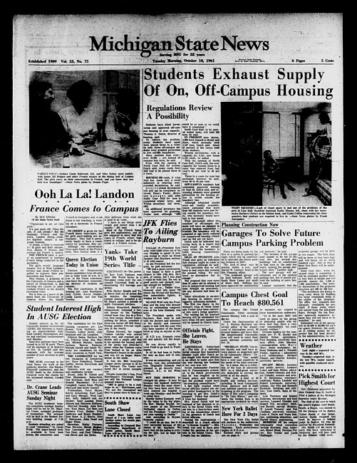 Michigan State news. (1961 October 10)