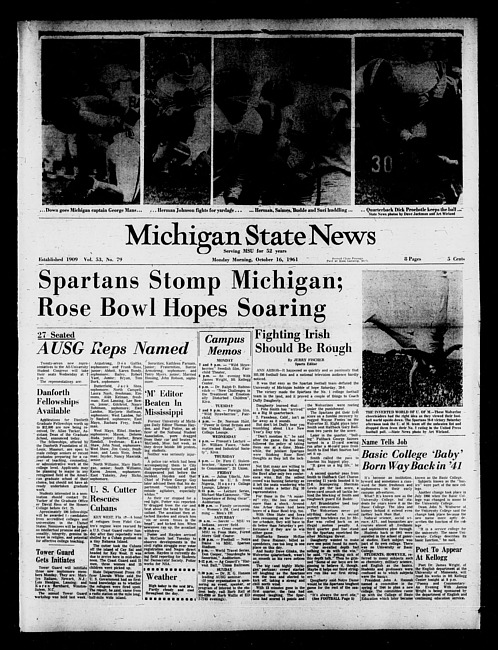 Michigan State news. (1961 October 16)