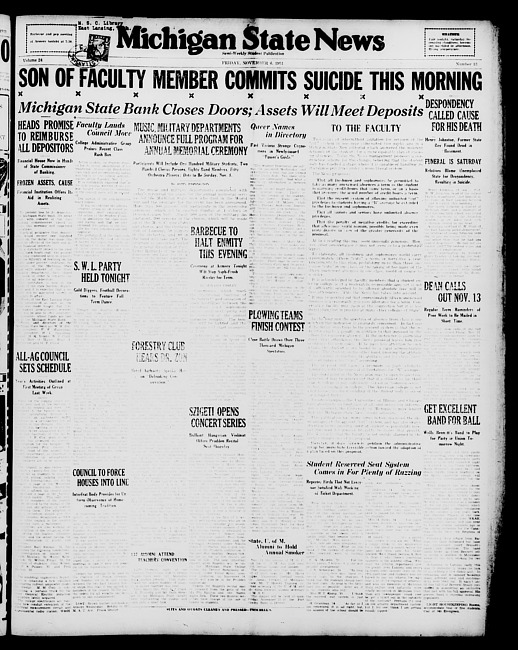 Michigan State news. (1931 November 6)