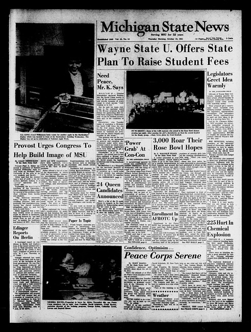 Michigan State news. (1961 October 19)