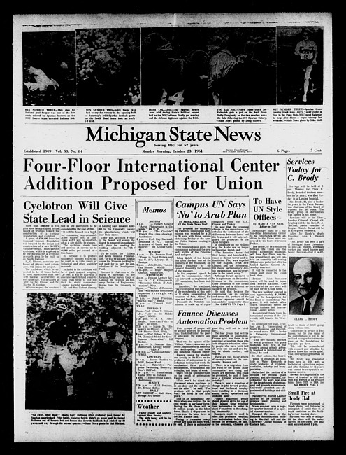 Michigan State news. (1961 October 23)