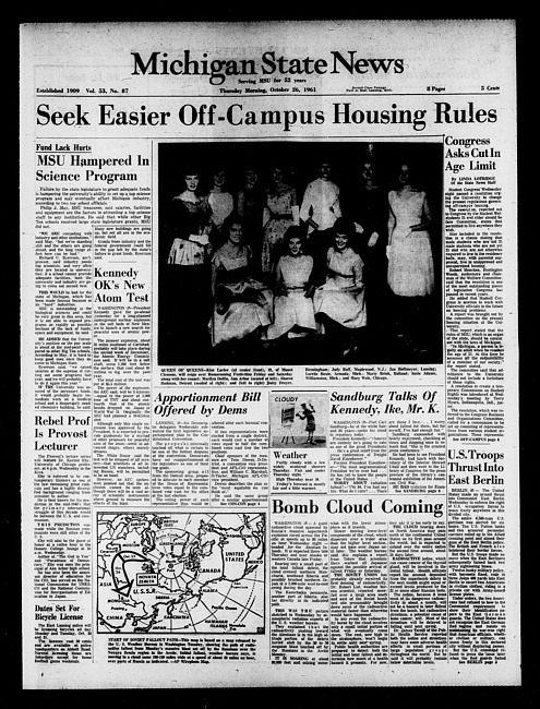 Michigan State news. (1961 October 26)