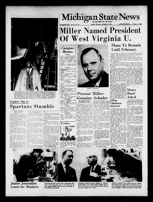 Michigan State news. (1961 November 6)